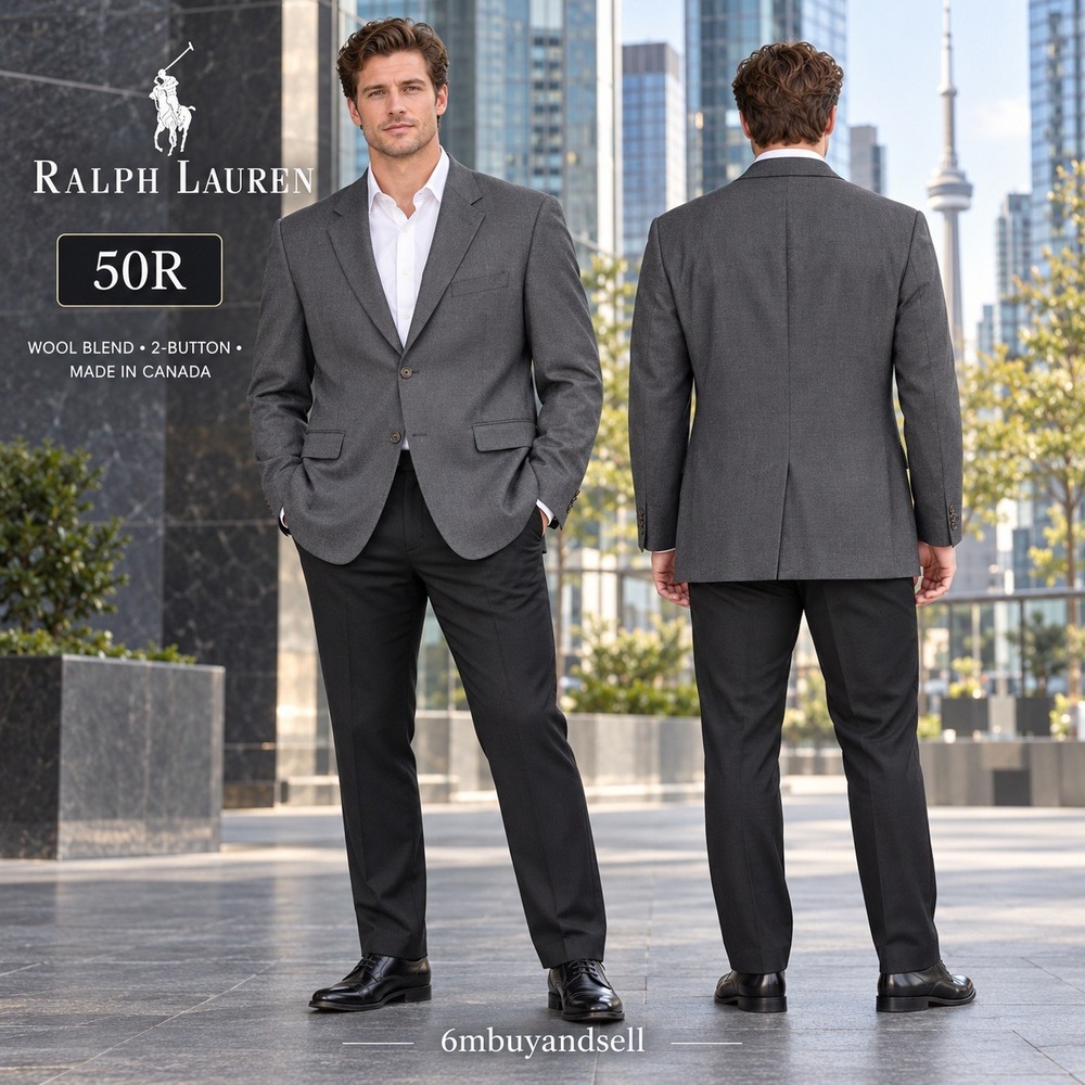 Ralph Lauren Mens Gray Wool Blend 2 Button Blazer Sport Coat Jacket 50R Canada